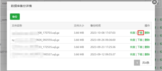 备份数据库